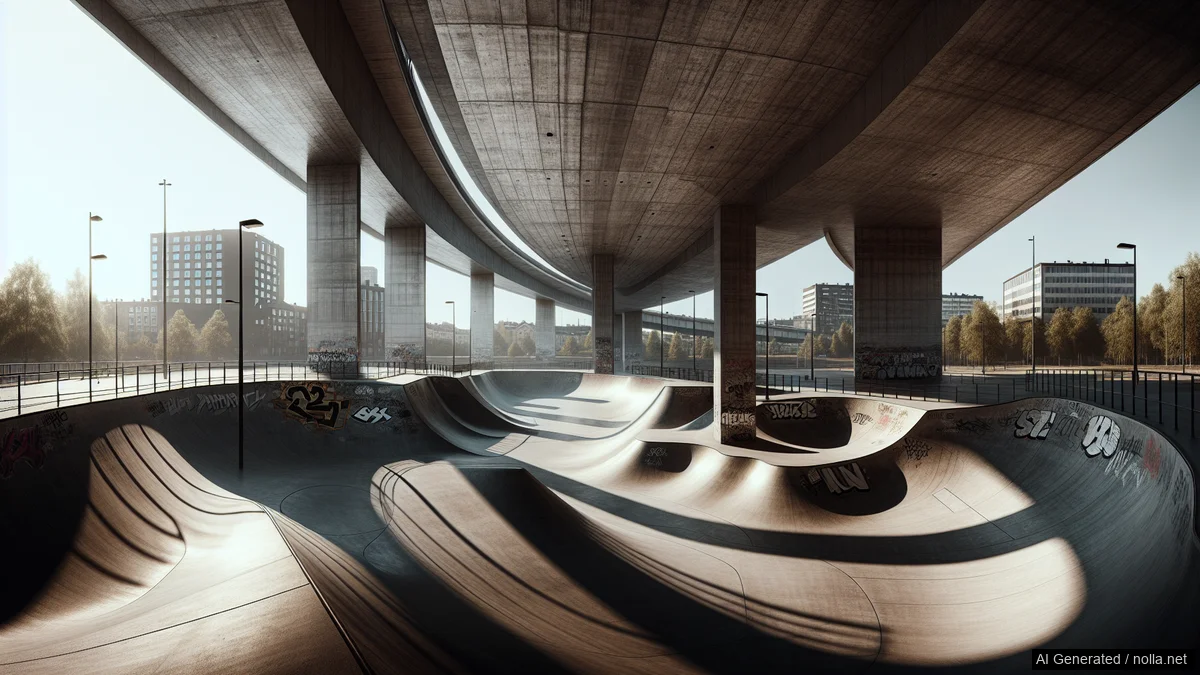 Espoon halliadressi — skeittauksen tunnelmakuva